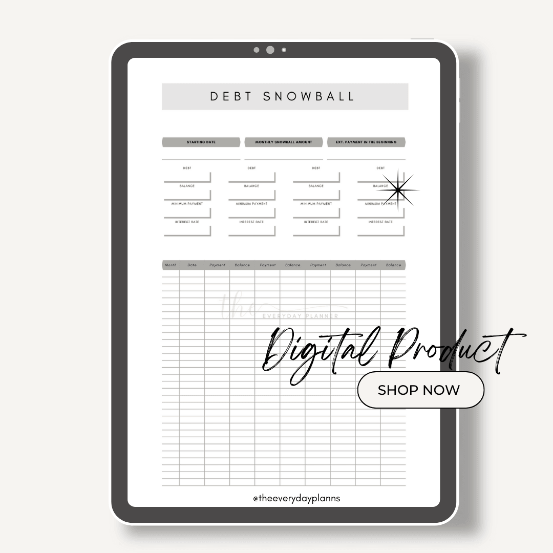 *DIGITAL* EveryDay Debt Snowball Worksheet - TheEveryDayPlann